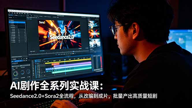 AI剧作全系列实战课：Seedance2.0+Sora2全流程，从改编到成片，批量产出高质量短剧-91副业网