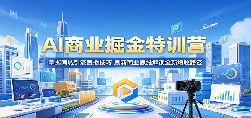 AI商业掘金特训营:掌握同城引流直播技巧,刷新商业思维解锁全新增收路径 - 91副业网-91副业网