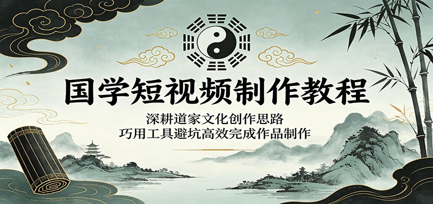 国学短视频制作教程：深耕道家文化创作思路，巧用工具避坑高效完成作品制作 - 91副业网-91副业网