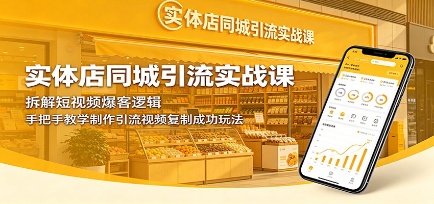 实体店同城引流实战课:拆解短视频爆客逻辑,手把手教学制作引流视频复制成功玩法-91副业网