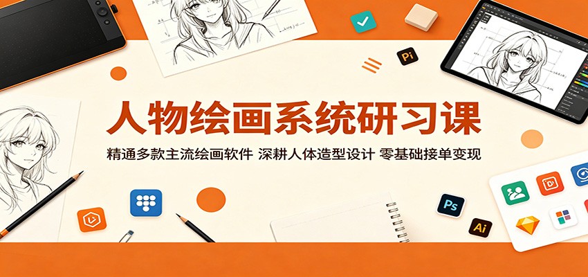 人物绘画系统研习课：精通多款主流绘画软件，深耕人体造型设计，零基础接单变现 - 91副业网-91副业网