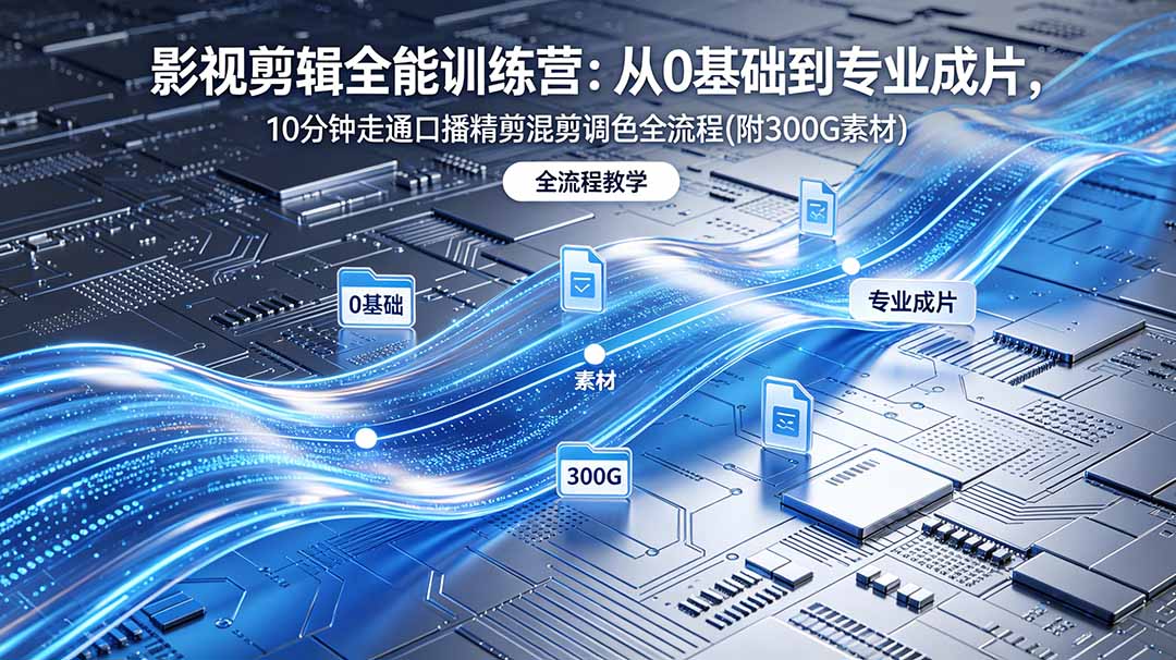 2026影视剪辑全能实战课｜0基础到专业成片，全流程教学，高清带300G素材 - 91副业网-91副业网