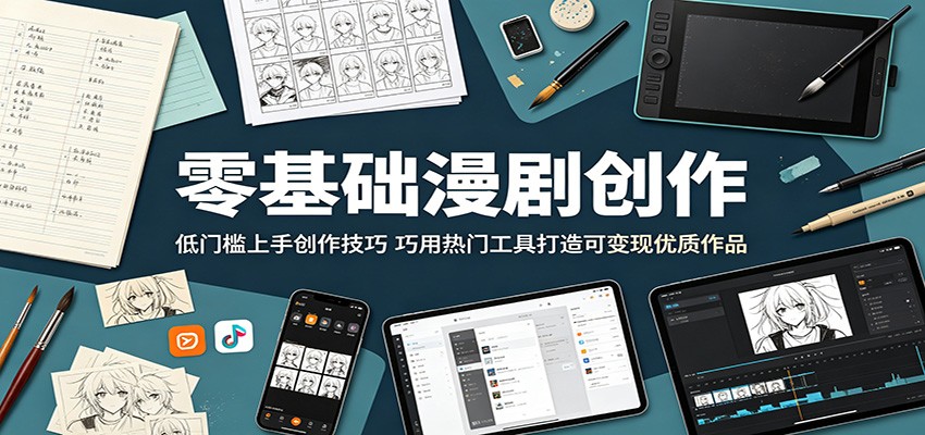 零基础漫剧创作:低门槛上手创作技巧,巧用热门工具打造可变现优质作品-91副业网