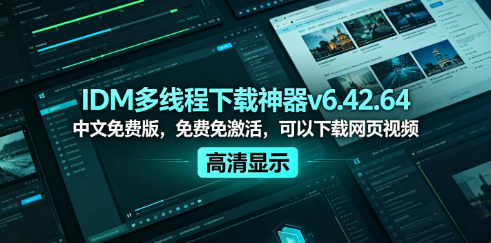 IDM多线程下载神器v6.42.64中文免费版，免费免激活，可以下载网页视频(例如飞书文档内的视频)-91副业网