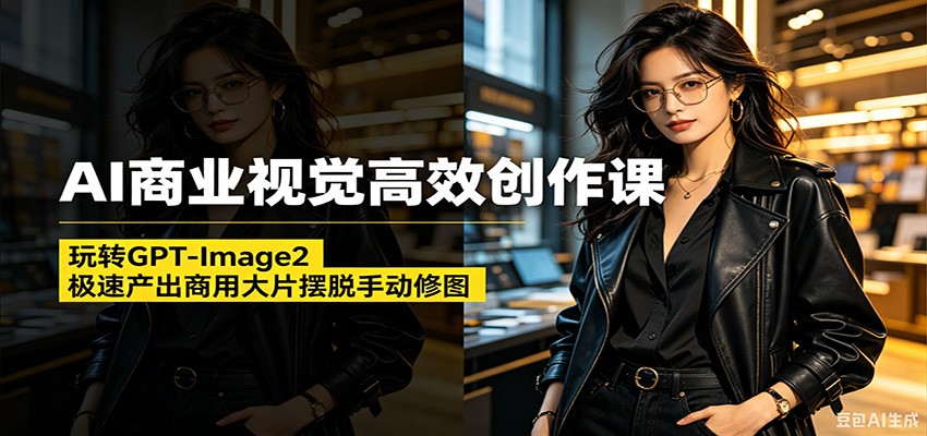 AI商业视觉高效创作课：玩转GPT-Image2，极速产出商用大片摆脱手动修图(更新)-91副业网