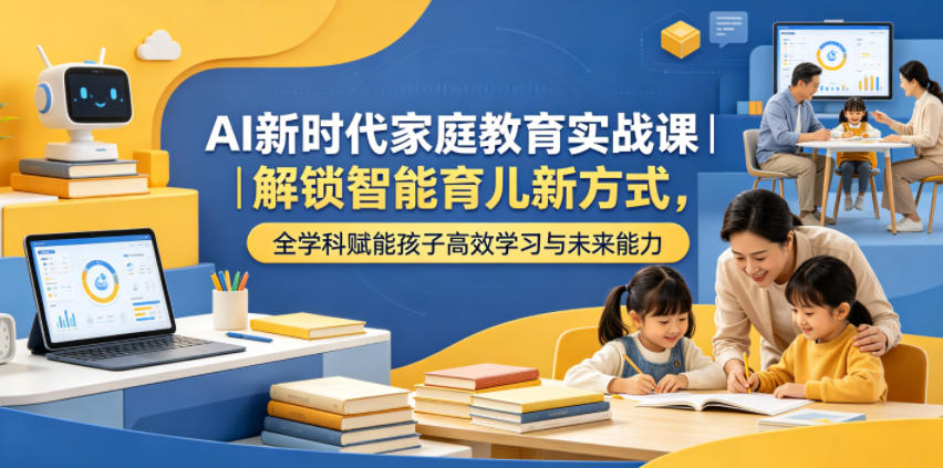 AI新时代家庭教育实战课｜解锁智能育儿新方式，全学科赋能孩子高效学习与未来能力-91副业网