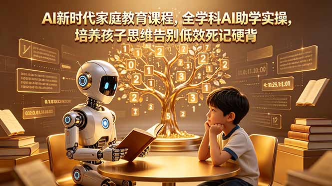 AI新时代家庭教育课程，全学科AI助学实操，培养孩子思维告别低效死记硬背-91副业网