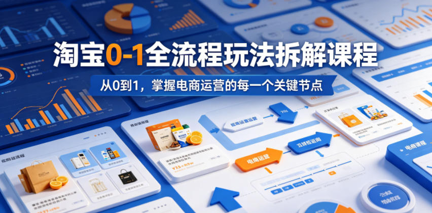 淘宝0-1全流程玩法拆解课程，从0到1，掌握电商运营的每一个关键节点-91副业网