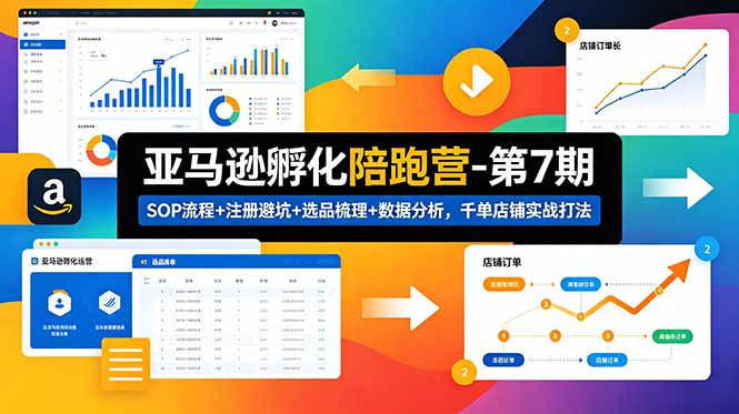 亚马逊孵化陪跑营-第7期：SOP流程+注册避坑+选品梳理+数据分析，千单店铺实战打法-91副业网