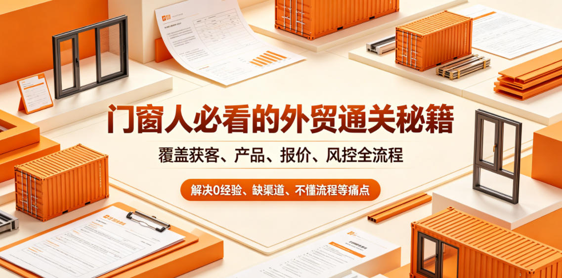 门窗人必看的外贸通关秘籍，块覆盖获客、产品、报价、风控全流程，解决0经验、缺渠道、不懂流程等痛点-91副业网