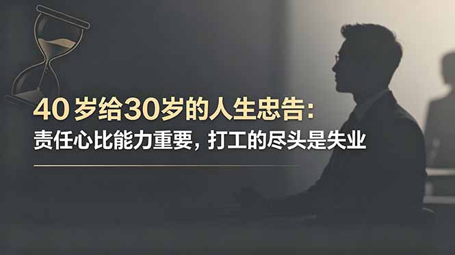 付费文章：40岁给30岁的人生忠告：责任心比能力重要，打工的尽头是失业-91副业网