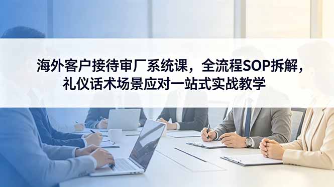 海外客户接待审厂系统课，全流程SOP拆解，礼仪话术场景应对一站式实战教学-91副业网