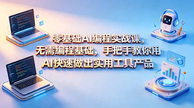 零基础AI编程实战课-更新，无需编程基础，手把手教你用AI快速做出实用工具产品-91副业网