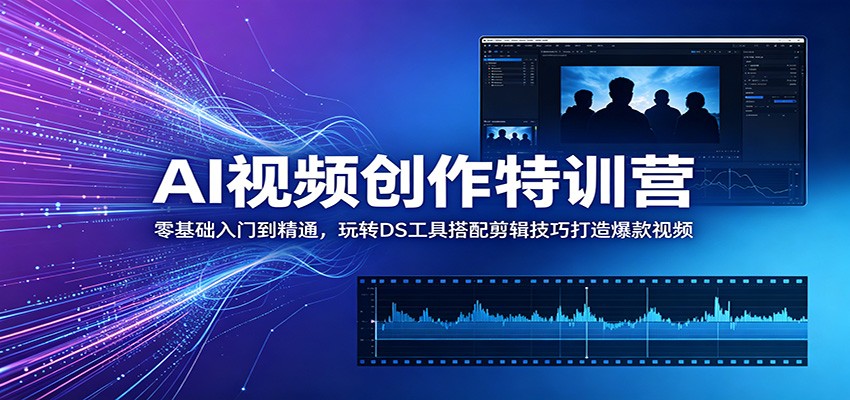 AI视频创作特训营：零基础入门到精通，玩转DS工具搭配剪辑技巧打造爆款视频-91副业网