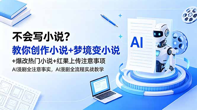 不会写小说？教你创作小说+梦境变小说+爆改热门小说+红果上传注意事项，AI漫剧全流程实战教学-91副业网