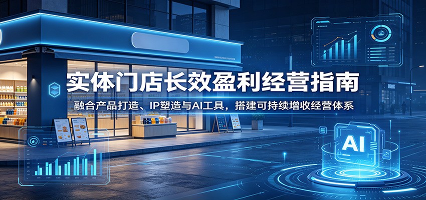 实体门店长效盈利经营指南：融合产品打造、IP塑造与AI工具，搭建可持续增收经营体系-91副业网