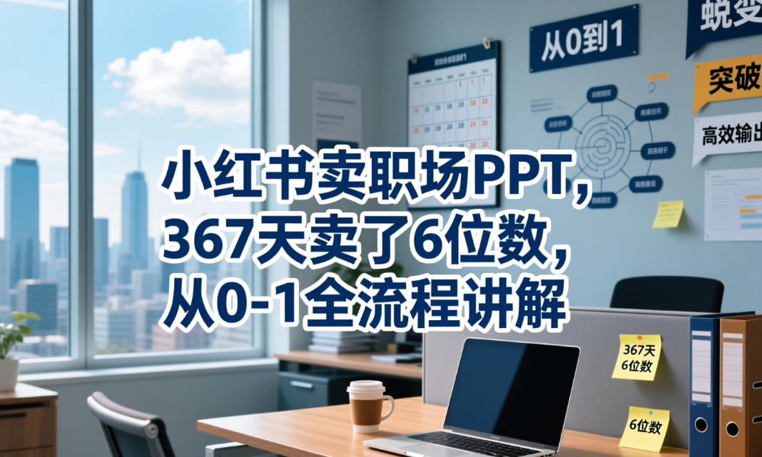 小红书卖职场PPT，367天卖了6位数，从0-1全流程讲解-91副业网