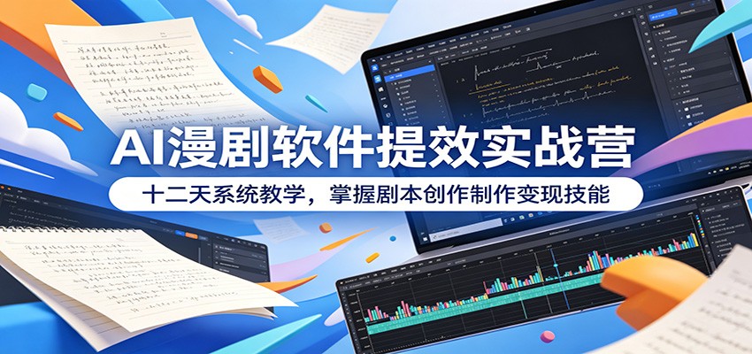 AI漫剧软件提效实战营:十二天系统教学,掌握剧本创作制作变现技能-91副业网