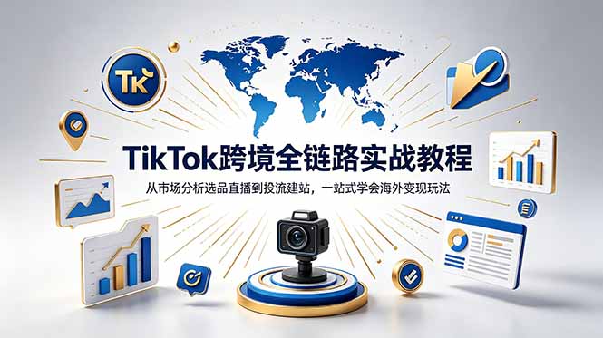 TikTok+独立站跨境基础全套教程,拆解平台盈利逻辑,新手从零跑通变现全流程-91副业网