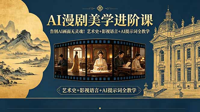 告别AI画面无灵魂!AI漫剧美学进阶课-更新,艺术史+影视语言+AI提示词全教学-91副业网