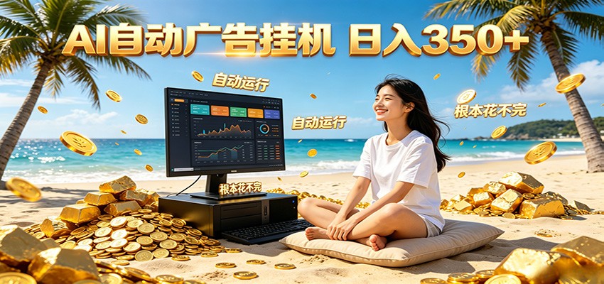 AI自动广告挂机 日入350+ 真正做到躺赚式变现，根本花不完！-91副业网