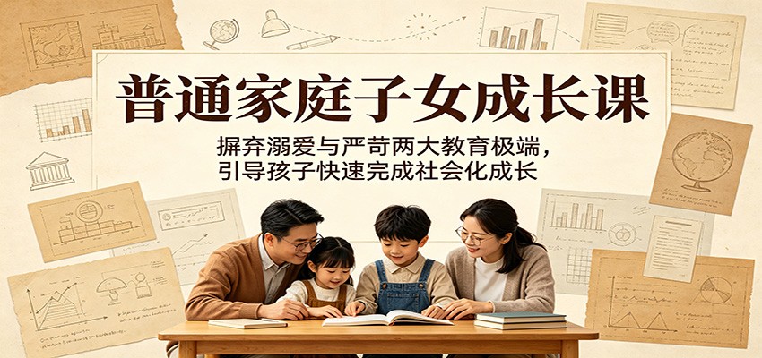 普通家庭子女成长课:摒弃溺爱与严苛两大教育极端,引导孩子快速完成社会化成长-91副业网