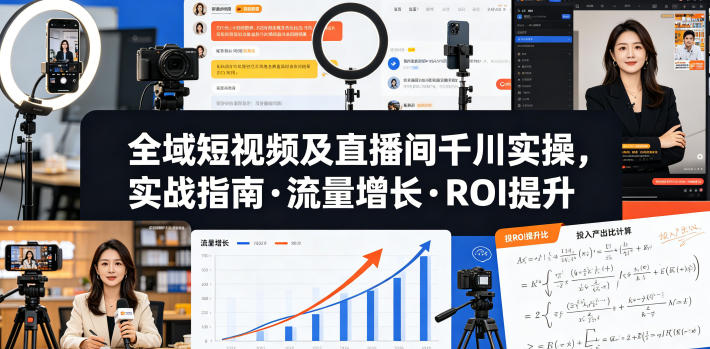 全域短视频及直播间千川实操,实战指南·流量增长·ROI提升(更新)-91副业网