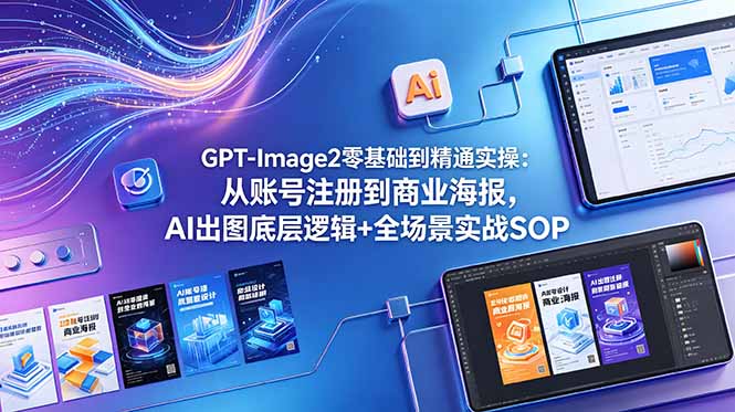 GPT-Image2零基础到精通实操:从账号注册到商业海报,AI出图底层逻辑+全场景实战SOP-91副业网