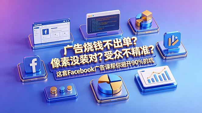 广告烧钱不出单?像素没装对?受众不精准?这套Facebook广告课帮你避开90%的坑-原创双语字幕-91副业网