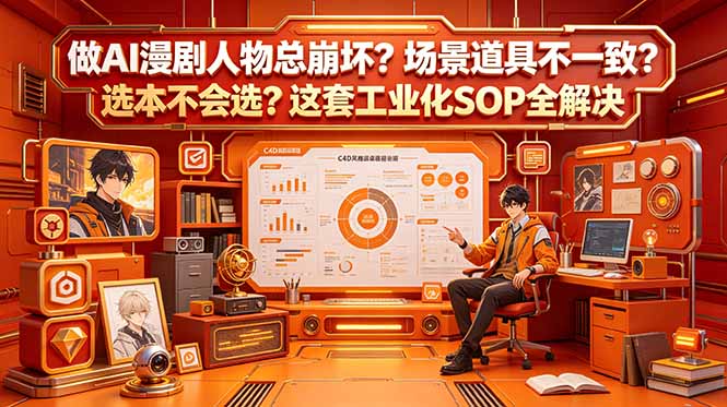 做AI漫剧人物总崩坏？场景道具不一致？选本不会选？这套工业化SOP全解决 (更新-91副业网