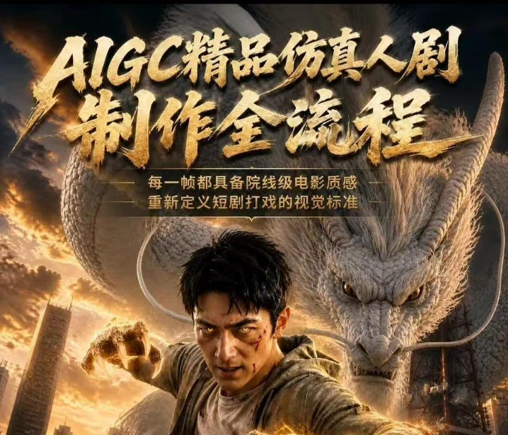 AIGC精品仿真人剧豢龙人全流程制作解析2026，国风仿真人创作+打斗剧情+人设编排，一站式AI短剧入门-91副业网