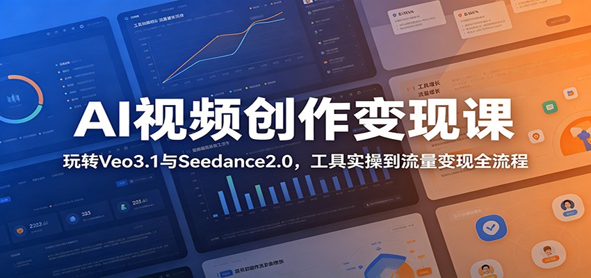 AI视频创作变现课:玩转Veo3.1与Seedance2.0,工具实操到流量变现全流程-91副业网