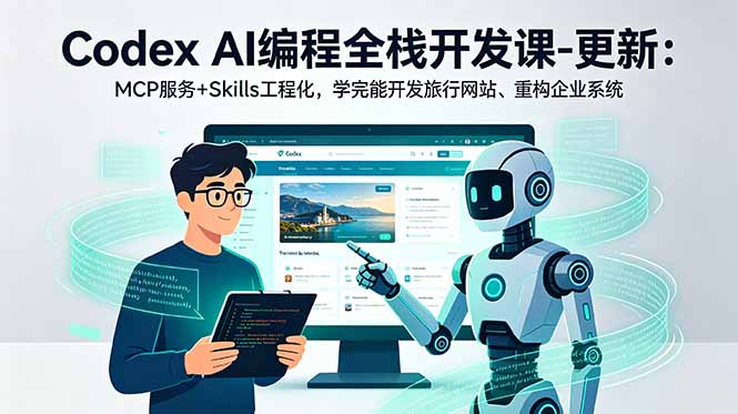 Codex AI编程全栈开发课-更新：MCP服务+Skills工程化，学完能开发旅行网站、重构企业系统-91副业网