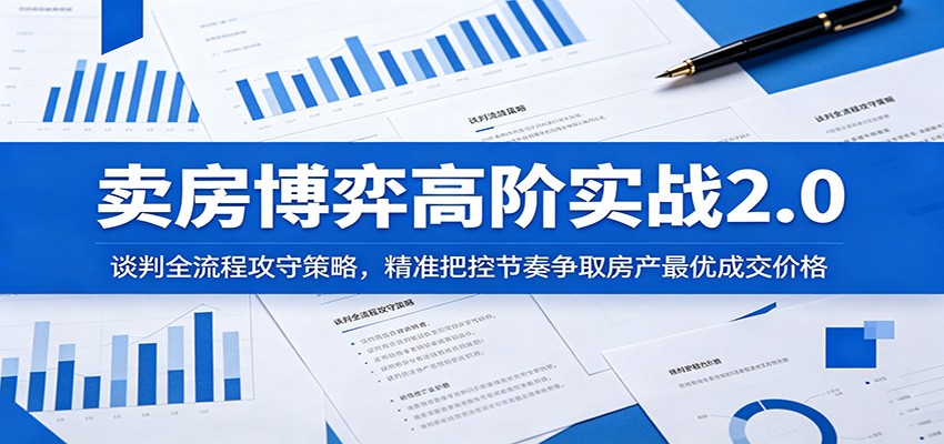卖房博弈高阶实战2.0：谈判全流程攻守策略，精准把控节奏争取房产最优成交价格-91副业网