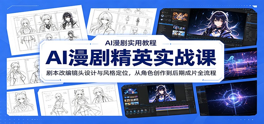 AI漫剧精英实战课:剧本改编镜头设计与风格定位,从角色创作到后期成片全流程-91副业网