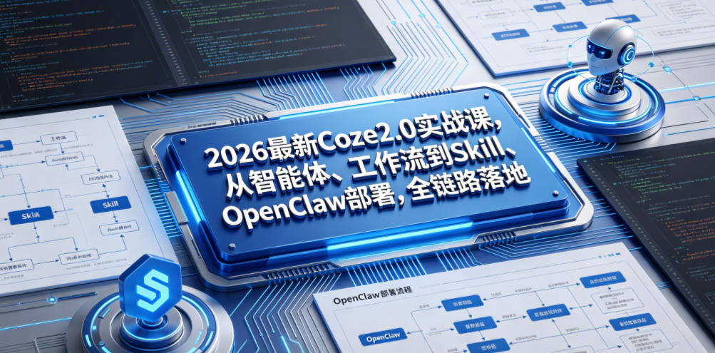 2026最新Coze2.0实战课，从智能体、工作流到Skill、OpenClaw部署，全链路落地-91副业网
