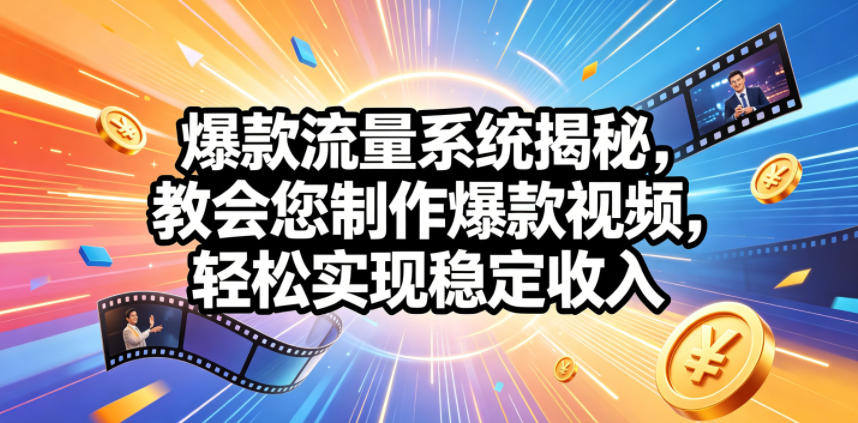 爆款流量系统揭秘，教会您制作爆款视频，轻松实现稳定收入【原创双语字幕】-91副业网