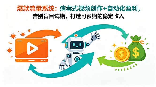 爆款流量系统：病毒式视频创作+自动化盈利，告别盲目试错，打造可预期的稳定收入-91副业网