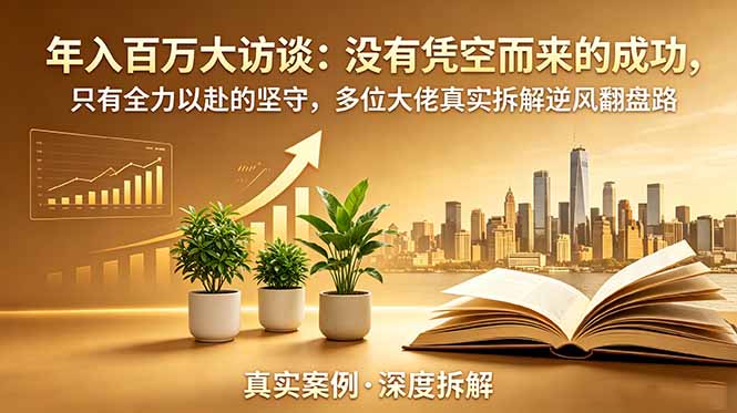 年入百万大访谈-更新：没有凭空而来的成功，只有全力以赴的坚守，多位大佬真实拆解逆风翻盘路-91副业网