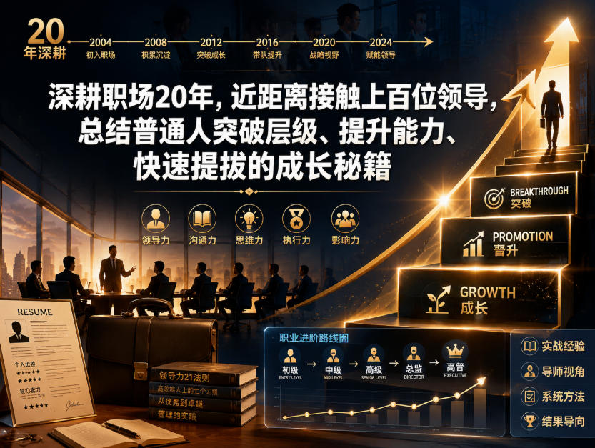 付费文章:深耕职场20年,近距离接触上百位领导,总结普通人突破层级、提升能力、快速提拔的成长秘籍(全网独家干货)-91副业网