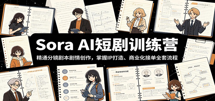 Sora AI短剧训练营：精通分镜剧本剧情创作，掌握IP打造、商业化接单全套流程-91副业网