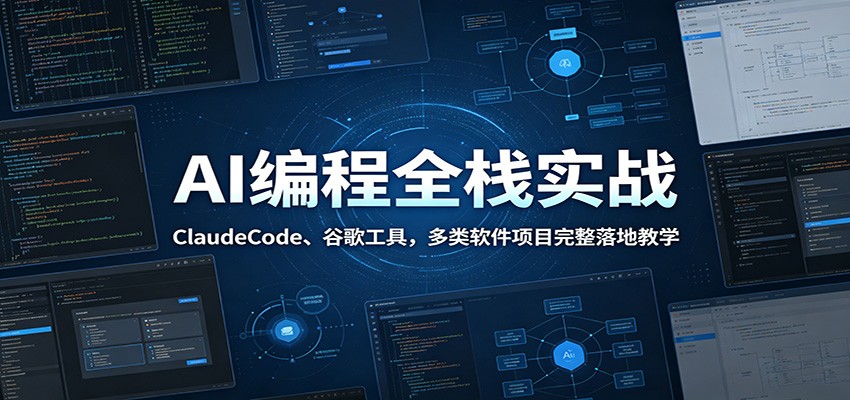 AI编程全栈实战:ClaudeCode、谷歌工具,多类软件项目完整落地教学-91副业网