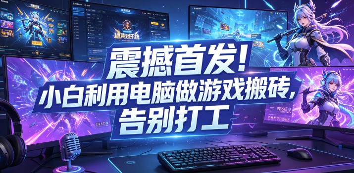 震撼首发!小白利用电脑做游戏搬砖,告别打工【揭秘】-91副业网