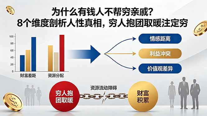 付费文章：为什么有钱人不帮穷亲戚？8个维度剖析人性真相，穷人抱团取暖注定穷-91副业网