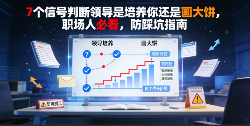 付费文章：7个信号判断领导是培养你还是画大饼，职场人必看，防踩坑指南-91副业网