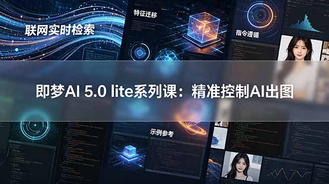 即梦AI 5.0 lite实战课:联网实时检索+特征迁移+指令遵循+示例参考,精准控制AI出图-91副业网