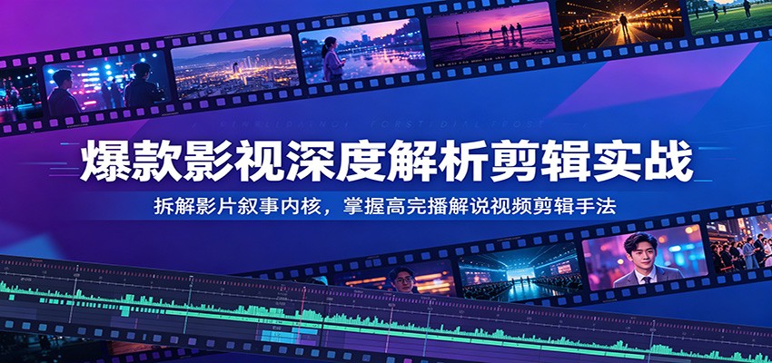 爆款影视深度解析剪辑实战：拆解影片叙事内核，掌握高完播解说视频剪辑手法-91副业网
