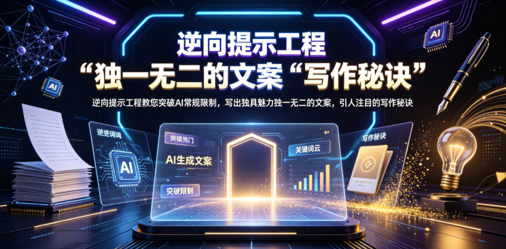 逆向提示工程教您突破AI常规限制，写出独具魅力独一无二的文案，引人注目的写作秘诀【原创双语字幕】-91副业网