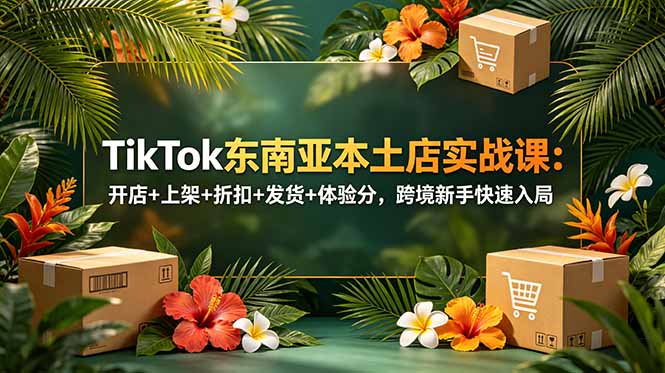 TikTok东南亚本土店实战课：开店+上架+折扣+发货+体验分，跨境新手快速入局-91副业网