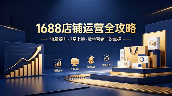 1688店铺没流量？产品上架不到7星？数字营销不会投？全套运营技能一次学(更新6月-91副业网